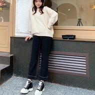 Quần Jean Ống Suông Cạp Cao Phong Cách Ulzzang J9