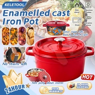 Enamel Cast Iron Oval Dutch Oven Deep Non Stick Casserole with Lid Perfect for Poaching Braising Sou