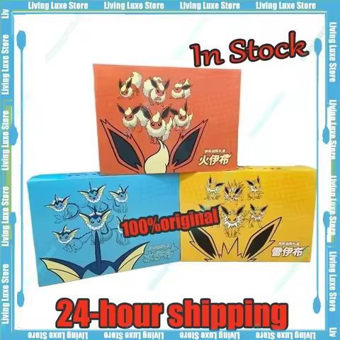 100%Original Game PTCG Card Chinese Ibrahimovic Advanced Gift Box Reib Fire Eevee Water Eevee Custom