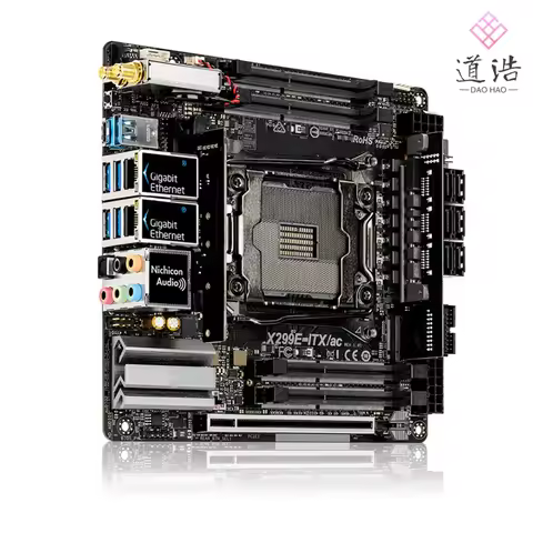For ASROCK X299E-ITX/AC Motherboard 128GB PCI-E3.0 M.2 LGA 2066 DDR4 Mini-ITX X299 Mainboard 100% Te