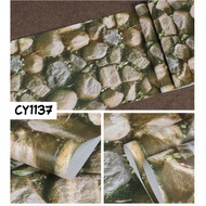 Wallpaper Stiker Dinding Motif Batu Bata PREMIUM Quality Size 45cm X 9M Batu Alam Terbaru REAL 3D CY1062