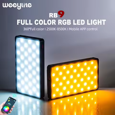 Viltrox Weeylite RB9 12W Full Color RGB LED Light 3000mAh Portable Video Fill Panel CR95+ 2500K-8500