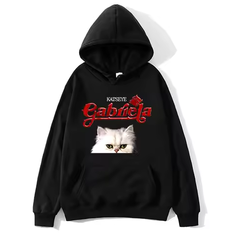 Kpop Katseye Casual Hoodie Katseye Gabriela Cat Graphic Pullover Women Men Long Sleeve Y2K Clothes F