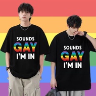 เสื้อยืดผู้ชาย LGBT Pride Month Rainbow LGBTQ ใส่ได้ ทั้ง ใส่สบาย ไม่หด ไม่ย้ S-7XL เสื้อ