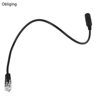 BLING Lightweight 3 5mm Mobile Phone Headset to RJ9 Adapter Flexible Cable 31cm Length