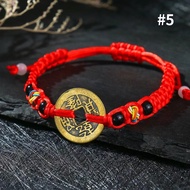 Jewelry Red String Bracelets with Lucky Copper Coins Pendant of Feng Shui Money Magnet Bracelet
