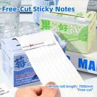 LONNGMY 11pcs/set Self-Adhesive Notes, Grid/Horizontal/Blank 7M Sticky Notes, Simple Free-cut Pull-o