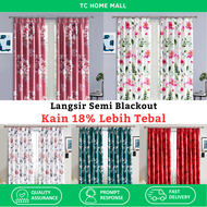 Curtain Langsir Tingkap Pintu Bilik Dapur Sliding Door Murah Hook Cangkuk Semi Blackout Tirai Kain 1 2 3 Panel 窗帘 YG#2