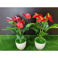 pokok hiasan keladi merah mini / Anthurium Artificial Plant