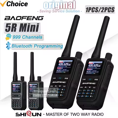 Baofeng 5R Mini Walkie Talkie APP Bluetooth Programming UHF VHF Multi-BandsTransmit and Receive FM A