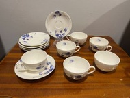 一組6杯6盤3800元/日本骨瓷/早期收藏品/杯盤/咖啡杯/花茶杯/