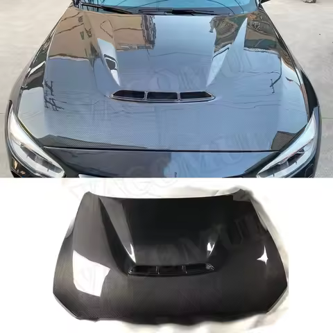 Dry Carbon Fiber Front Engine Hood Vent Cover for BMW 1 Series F20 2 Series F22 F87 M2 Car CS Style 