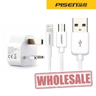 Pisen Power Adapter 2A + Data Charging Cable Micro Moto-2A / Data Cable