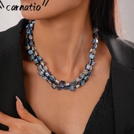 CARNATIOGV Beaded Necklace, Elegant Double-layer Colorful Necklace, Women Trend Exaggerate Irregular