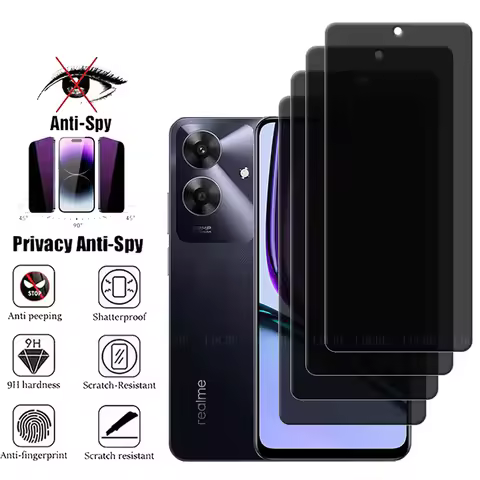 4Pcs For Realme Note 60 Glass For OPPO Realme Note 60 Screen Protector Protective Privacy Anti-Spy T