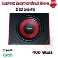 PAKET COMBO SPEAKER SUBWOOFER ADX FABULOUS 12 INCH DOUBLE PLUS BOX 12 INCH DAN TUTUP SPEAKER 12 INCH