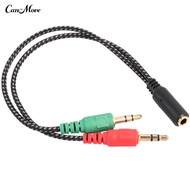 35mm 2 Male Plug to 1 Female Jack Audio Mic Headset Splitter Adapter Cable