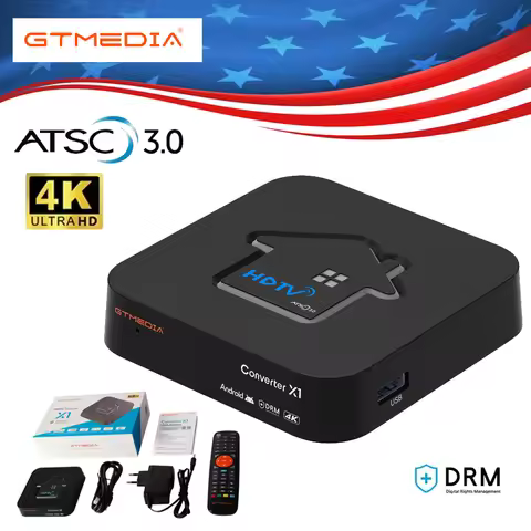 GTMEDIA TV BOX ATSC3.0 2.4G&5G WiFi Original Quad Core Smart Media Player 4K HDR Set Top Box Dolby A