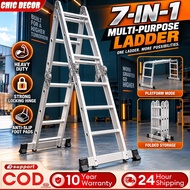 Ladder Foldable Aluminum heavy duty 12/16/20FT ladder multifunctional Adjustable Step Ladder