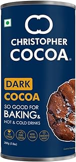 Christopher Cocoa, Dark Cocoa Powder, Unsweetened, (Bake, Cake, Hot Chocolate, Drinking Shakes), 200 g