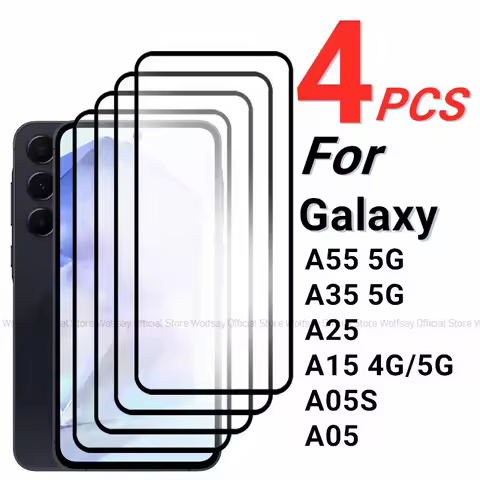 2/4PCS Tempered Glass For Samsung Galaxy A55 Screen Protector Samsung Galaxy A05S A15 A25 A35 A55 5G
