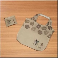 日本 TULLY'S COFFEE X TOM & JERRY 啡色尼龍布 可摺疊 手挽袋