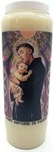 Novena Prayer Candle in Glass 18 x 7 cm 100% Vegetable Burn Time 9 Days - 216 Hours (Sant'Antonio of