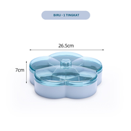 Inaso Toples Set Penyimpanan Makanan Saji Dengan Nampan Kotak Cemilan Toples Snack Tray Kue Storage 