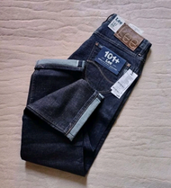 กางเกงยีนส์ LEE 101+ (Selvedge) ผ้ายืด กระบอกเล็ก made in Thailand แท้100% ราคา3,290฿