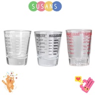 SUSANS Shot Glass Measuring Cup, 60ml Universal Espresso Shot Glass, Accessories Heat Resistant Espresso Essentials Coffee Measuring Glass