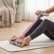 6 Tube Foot Resistance Band with Handles Yoga Exercise Strength Training Multifunction Pedal Pink