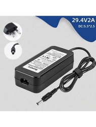 Duxwire 29.4v2a鋰電池組電源醫療器材24v電池組電動工具滑板車電動自行車滑板電動氣墊自行車鋰電池充電器配電歐洲電源線