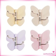 Time Butterfly Rotating individual Adhesive Hooks Butterfly Clasp Bathroom Corner Hook with 3-Hook 2