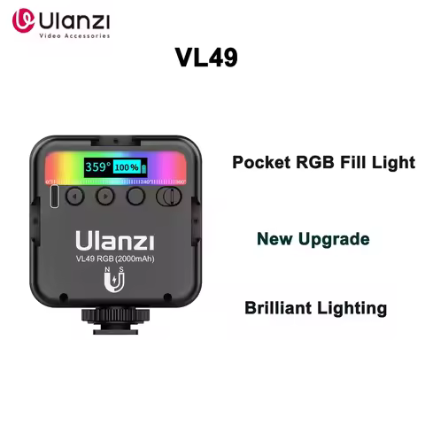 Original Ulanzi VL49 Mini RGB Supplementary Light Pocket Portable Small LED Wireless Multi Color Lig