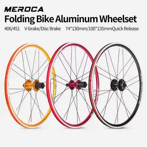 MEROCA M100 20" Folding Bike Wheelset 406 451 Aluminum Wheels For DAHON Folding Bike V-brake Disc Br