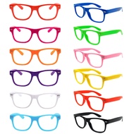 SUNOVELTIES 12 Pack Kids NO LENS Ultralight Square Costume Frame Glasses Neon Color Party Favors for