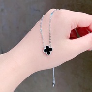 4-leaf clover necklace, beautiful bright silver necklace - jena sliver