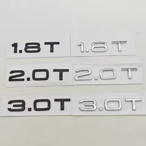 3D ABS Car Letters Logo 1.8T 2.0T 3.0T Emblem Rear Trunk Badge for A1 A2 A3 A4 A5 A6 A7 A8 Q2 Q3 Q5 