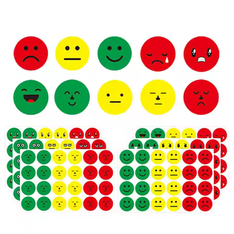 144-1440pcs Happy/Sad Smile Face Behavior Emotion Stickers 18 Styles Face Decals Behavior Chart Rewa
