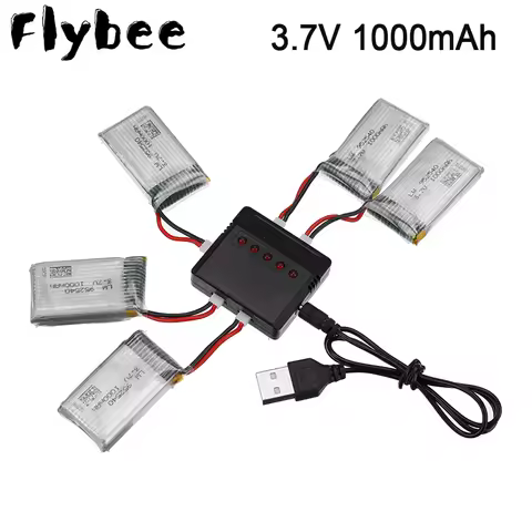 3.7V 1000mAh Lipo Battery + Charger for Syma X5 X5C X5C-1 X5S X5SW X5SC V931 H5C CX-30 TK M68 FOR MJ