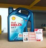 🇲🇾HOT SALES 🔥Shell Helix Hx7 10W-40 Semi Synthetic Minyak Hitam Kereta Engine Oil  4L + Oil Filter Proton Honda Nissan Suzuki Perodua Toyota