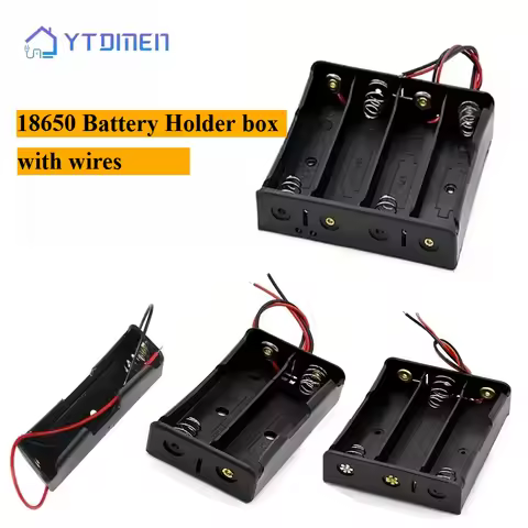 1PCS 18650 Battery Holder Box 3.7V 1/2/3/4 Slot Battery Storage Case Cell with Connect Black Red Wir