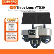 V380 Pro Solar Wireless IP66 Outdoor waterproofing VTS30 Three lens Wifi CCTV Camera Built-in Batter