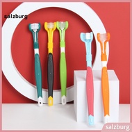 <salzburg>  Pet Toothbrush Three Sided Multi-angle Cleaning Plastic Dog Soft Bristle Toothbrush for 