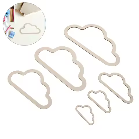 7Pcs Cloud Dream Catcher Frame Wooden Macrame Hoops Unfinished Wood Rings Christmas Wreath DIY Craft