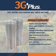 [ANTI-RUST | TAHAN KARAT] 50FT/15 METER Hot Dipped Galvanized BRC Welded Wire Mesh (3FT HEIGHT)