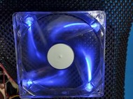 藍光LED 電腦主機散熱/機殼/系統風扇 12x12x2.5 cm DC12V 良品