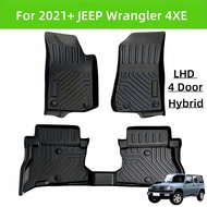 For 2021+ Wrangler 4XE LHD TPE Car Floor Mat/Rear Trunk Mat