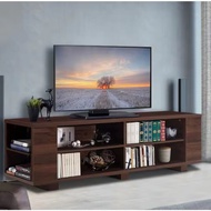 59 In. Wood Tv Stand Console Storage Entertainment Media Center With Adjustable Shelf Fits Up To 65 