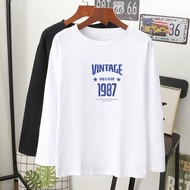  VINTAGE 1987 baju T-shirt viral lengan panjang perempuan 3XL/long sleeve women men/MUSLIMAH/oversize/cotton